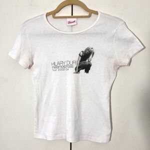Vintage Hilary Duff Metamorphosis Tour 2003-04 T-Shirt White Bravado USA Y2K L